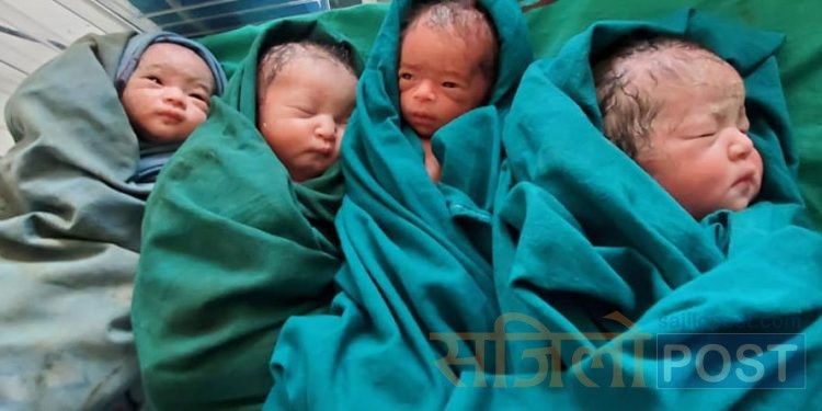 २८ वर्षीया महिलाले दिइन एकै साथ पाँच शिशुको जन्म