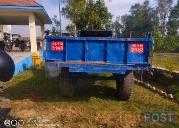 सप्तरीमा सडकमा निर्माण सामग्री बाटोमा थुपार्दा बाटो अबरोध भई दुर्घटना हुँदा ३ जना घाइते