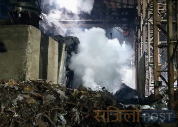 बारामा रहेको जगदम्बा स्टिलको फलाम गलाउने भट्टी बिस्फोट, चारजना मजदुर घाइते