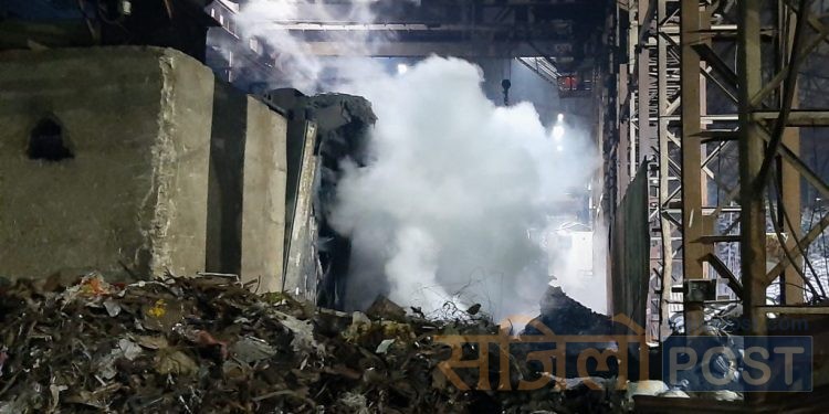 बारामा रहेको जगदम्बा स्टिलको फलाम गलाउने भट्टी बिस्फोट, चारजना मजदुर घाइते