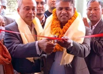 सप्तरीको सप्तकोशी नगरपालिकामा मन्त्री सुरेश मण्डल द्वारा आदिवासी जनजाती महासंघ भवन उद्घाटन