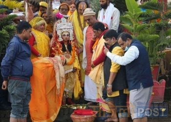 जनकपुरधाममा माता सीताको मटकोर विधि सम्पन्न : भोली विवाह हुने