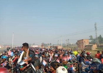 जनकपुरधाममा प्रधानमन्त्री केपी शर्मा ओलीको पक्षमा मोटरसाइकल र्‍याली प्रदर्शन