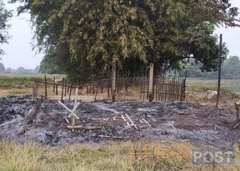 सिरहाको सुखीपुरमा विद्युतको तार सर्ट भई आगलागी हुँदा लाखौंको क्षति