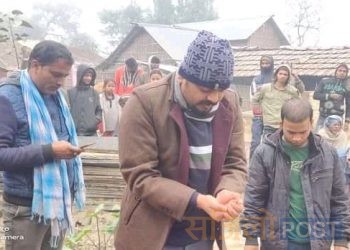 बोदे बर्साईन नगरपालिकाको नगर प्रमुख आतेश कुमार सिंह यादव द्वारा राधाकृष्ण मन्दिर र शंकर मन्दिरको शिलान्यास सप्पन्न