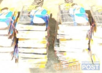 सशस्त्र बेस क्याम्प बोदे बर्साईनको प्रहरी निरीक्षक उत्सव बिष्टको कमान्डमा खटिएको प्रहरी द्वारा अबैध कपडा बरामद