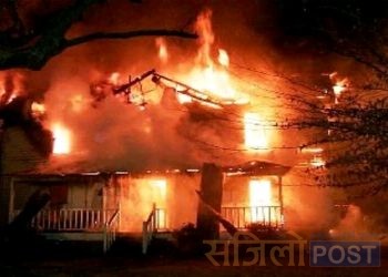 सिरहाको पर्सा पोखरभिण्डामा भिषण आगलागी,लाखौंको धनजन जलेर नष्ट