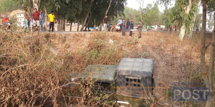 महोत्तरीको बर्दिबासमा नेपाली सेनाको जिप दुर्घटना हुँदा ५ जना सेना घाइते