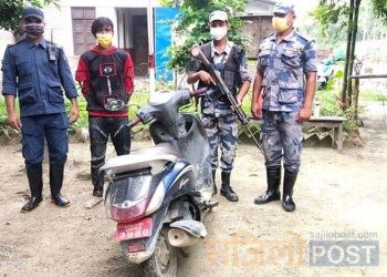 सप्तरीको पथरगडा बाट स्कुटर चोरी गरि भारत तर्फ लैजादै गर्दा चोर पक्राउ