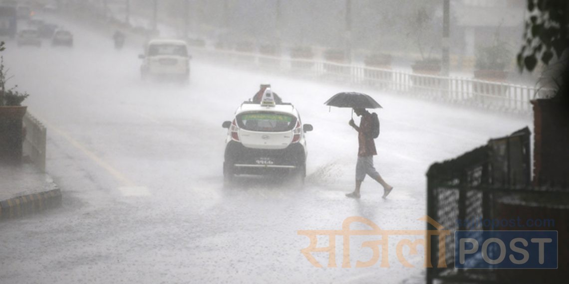 आज प्रदेश २ सहित यी ठाउँमा ठूलो पानी पर्ने सम्भावना