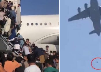अफगानिस्तानको काबुल छाड्न धावनमार्गमै हजारौँको भीड, उडिरहेको विमानबाट खसे तीन जना (भिडियोसहित)