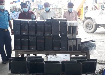 धनुषाको एक विद्यालयको कम्प्युटर चो री गरेको आरोपमा ३ जना प क्रा उ