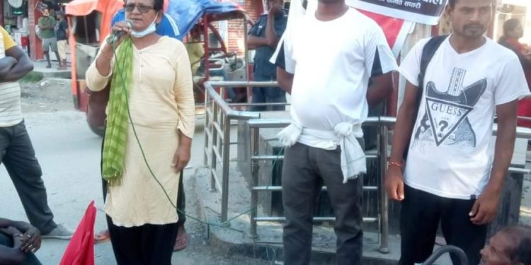 बिप्लवको भ्रष्टाचार विरुद्धको बिरोध सभा राजविराजमा