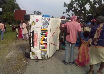 सप्तरीमा सवारी दुर्घटना हुँदा एक जनाको अवस्था गम्भिर ६ जना घाइते