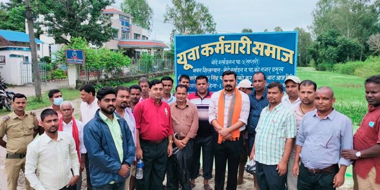 सप्तरीको बोदे बर्साईनमा युवा कर्मचारी समाजको भवन शिलान्यास