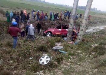 प्रदेश २ : जन्ती बोकेको जीप (स्कोर्पियो) दुर्घटना ६ जनाको मृ त्यु, १ जना घाइते