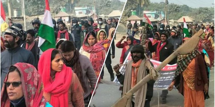सप्तरीमा हलो बोकेर जनमतका कार्यकर्ताद्धारा प्रदर्शन