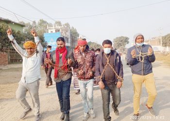 किसान आन्दोलन अन्तर्गत जनमत पार्टीका कार्यकर्ता र किसानहरुद्वरा आज जन्जिर जुलुस प्रदर्शन