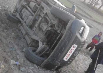 सप्तरीमा राज्यमन्त्री सवार गाडी दुर्घटना , ६ जना घाइते