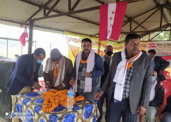 सिरहाको लहानमा काङ्ग्रेसको १४ औं महाधिवेशनबाट नवनिर्वाचित नेताहरुलाई सम्मान