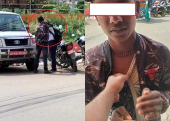 जनकपुरधामको धार्मिक स्थल राजदेवी मन्दिर अगाडी किशोरीलाई दिनदहाडै चुम्बन गर्ने युवकलाई राम धुलाई