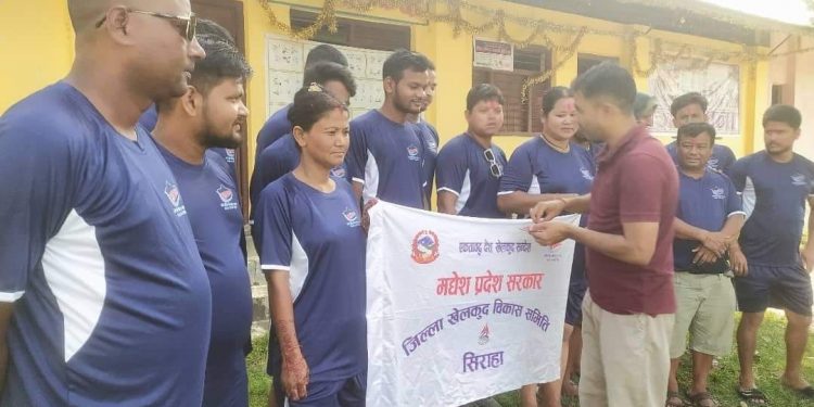 नवौं राष्ट्रिय खेलकुद छ्नोटका लागी लहानबाट बिदाई गर्दै