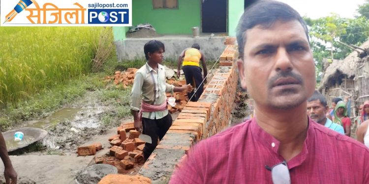 सप्तरी हुनमाननगर कंकालिनी नगरपालिका वडा नं.११ मा गैरकानुनी रुपमा संरचनाहरु निर्माण हुँदै