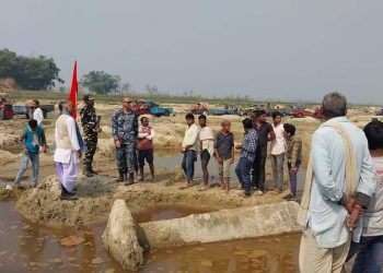 पर्साको ओरिया खोलामा हराएको दुई वटा सीमास्तम्भ भेटियो