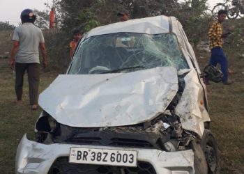 सप्तरीको पुर्व पश्चिम राजमार्गमा बिग्रिराखेको ट्रकमा मोटरसाइकल ठोकिदा एक जना घाइते