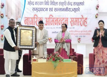 जनकपुरधाममा राष्ट्रपति रामचन्द्र पौडेललाई नागरिक अभिनन्दन