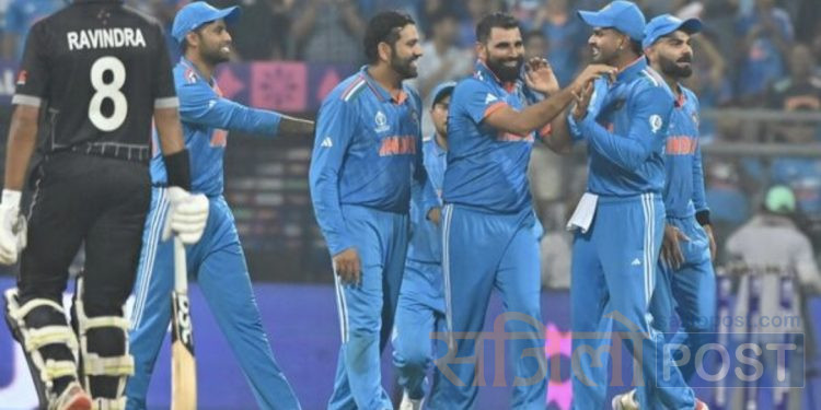 न्युजिल्यान्डलाई पराजित गर्दै भारत विश्वकप क्रिकेटको फाइनलमा पुग्यो