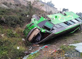 वीरगन्जबाट पोखरा जाँदै गरेको बस दुर्घटना