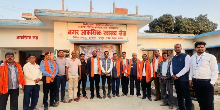 मिथिला नगरपालिकाद्वारा ढल्केवरमा नगर आकस्मिक स्वास्थ्य सेवा सञ्चालन,मेयर महतोद्वारा उदघाटन