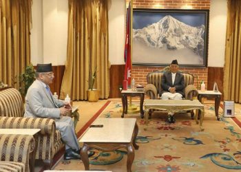 राष्ट्रपति पौडेलसँग प्रधानमन्त्री प्रचण्डको भेटवार्ता