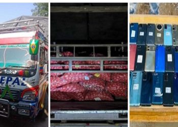 धनुषाबाट १५२ बोरा प्याज र ३२ वटा मोबाइल बरामद