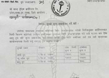 खाने नुनको मूल्य बढ्यो