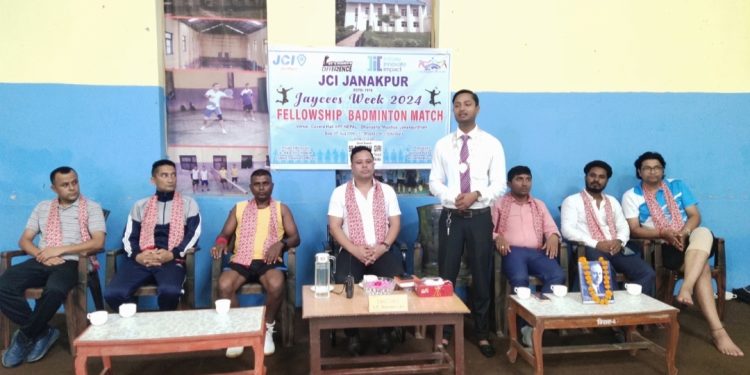 जेसिस सप्ताहको तेस्रो दिन जनकपुर जेसीसद्धारा फेलोसिप ब्याडमिन्टन म्याच