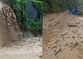 मुग्लिङ-काठमाडौँ सडक खण्डमा एक दर्जनभन्दा बढी स्थानमा पहिरो,आज राति गाडी चलाउन रोक