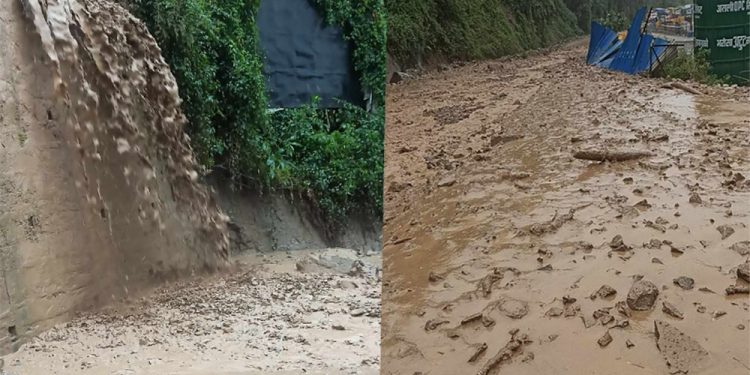 मुग्लिङ-काठमाडौँ सडक खण्डमा एक दर्जनभन्दा बढी स्थानमा पहिरो,आज राति गाडी चलाउन रोक