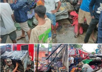 जलेश्वरमा एक टेन्ट हाउसको स्टोरमा भीषण आगलागी, लाखौंको क्षति