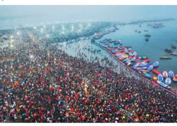 महाकुम्भ सुरूः ६० लाखले गरे स्नान, एप्पलका स्टिभ जब्सकी श्रीमतीले पनि गरिन दर्शन