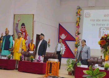 प्रधानमन्त्री ओलीद्वारा मधेस प्रदेशका ६४ सडक योजनाको एकैसाथ शिलान्यास