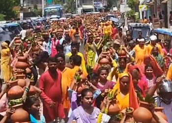 कपिलेश्वरनाथ मन्दिरमा लाग्ने श्रावण पुजनोत्सव मेलाको भव्य कलश यात्रा निकालियो