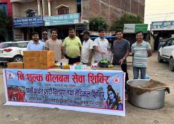मारवाडी मञ्चद्वारा बोलबम भक्तजनका लागि जनकपुर र ढल्केवरमा स्वास्थ्य शिबिर सञ्चालन