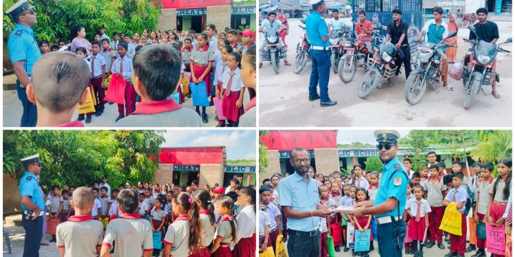 धनुषामा जनचेतनामूलक ट्राफिक प्रहरी कार्यक्रम सम्पन्न