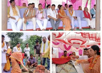 माननीय जुलि महतोद्वारा जनकपुरधामको शहरीकरणका लागि वडाहरू १२, १५ र १६ जोड्ने कालोपत्रे सडकको शिलान्यास
