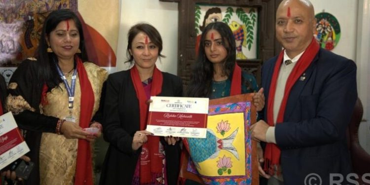 काठमाडौँमा मिथिला चित्रकला तालिम