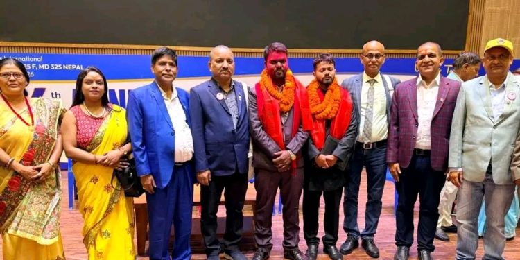 मधेशको भुमीबाट लियो ३२५ एफको डिस्ट्रिक्ट प्रेसिडेन्टमा लियो आकाश साह निर्वाचित