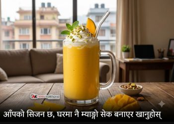 आँपको सिजन छ, घरमा नै म्याङ्गो सेक बनाएर खानुहोस्