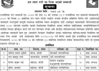 एमाले त्यागेर आजपा गएका देवाही गोनाहीका नगरप्रमुख र वडाध्यक्ष पदमुक्त